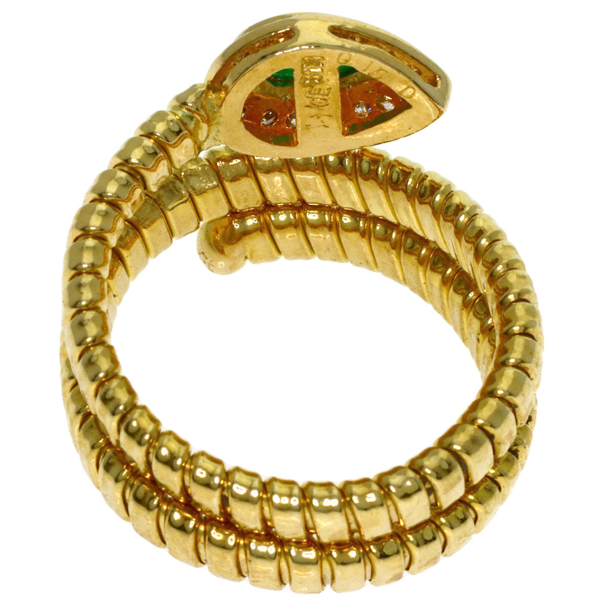 Emerald Diamond Ring K18 Yellow Gold 8.5g　Ladies