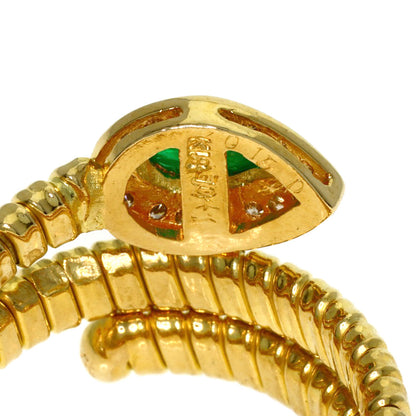 Emerald Diamond Ring K18 Yellow Gold 8.5g　Ladies