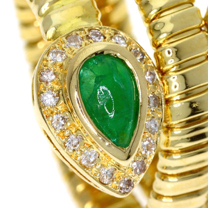 Emerald Diamond Ring K18 Yellow Gold 8.5g　Ladies