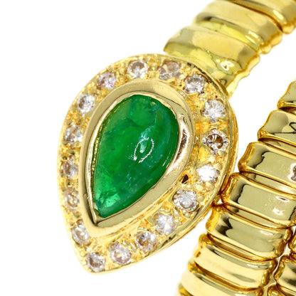 Emerald Diamond Ring K18 Yellow Gold 8.5g　Ladies