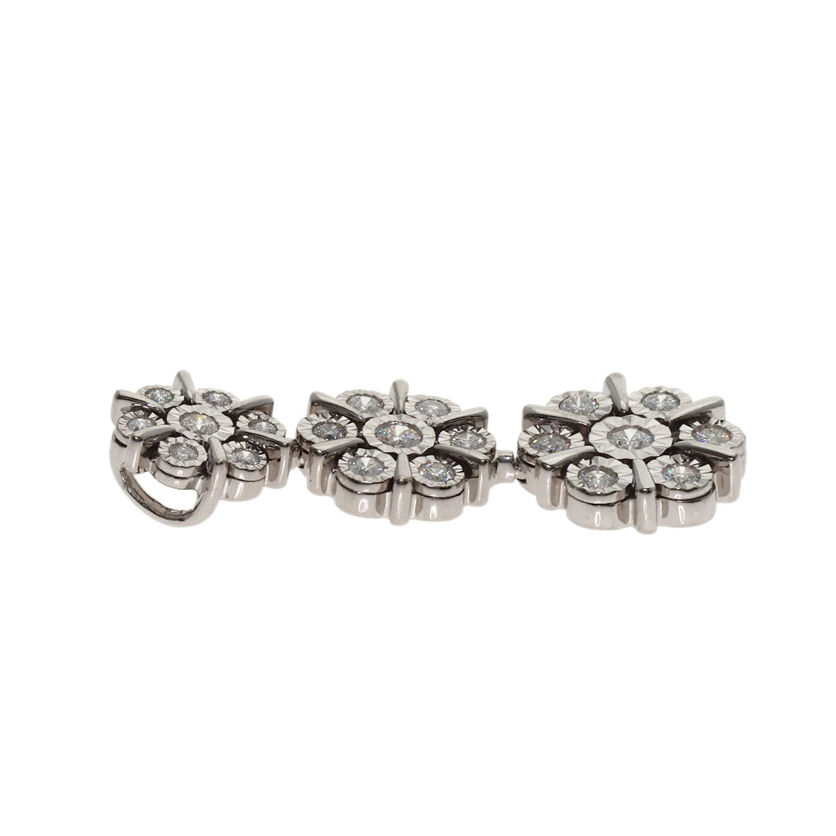 0.5ct Flower motif Diamond Pendant top K18 White Gold 5.8g　Ladies