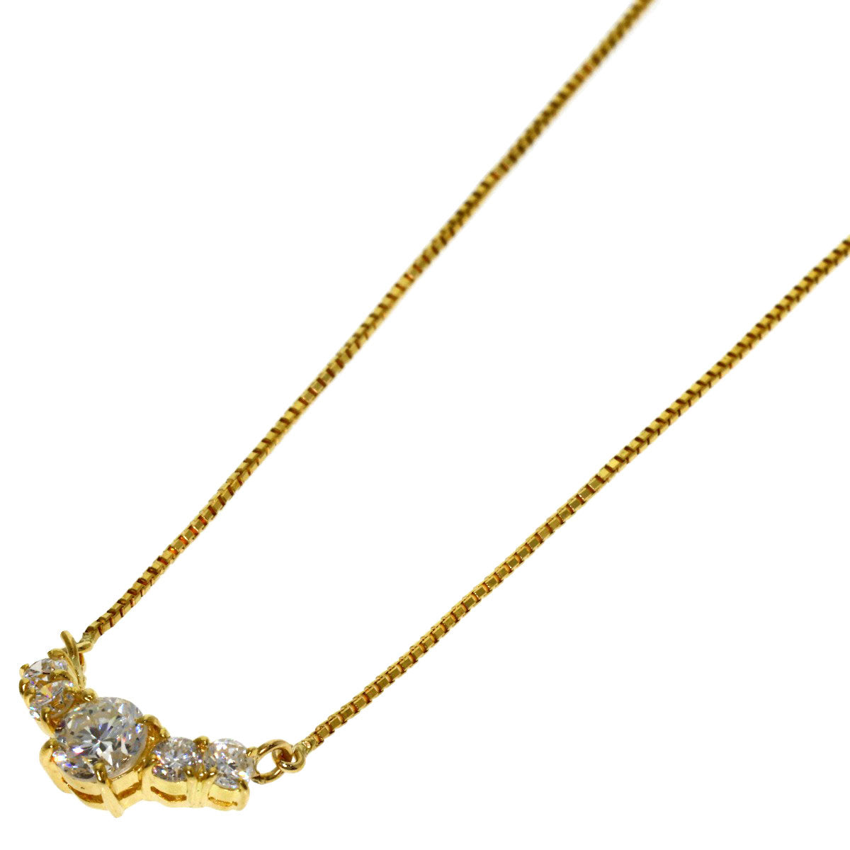 0.58ct Diamond Necklace K18 Yellow Gold 2.65g　Ladies