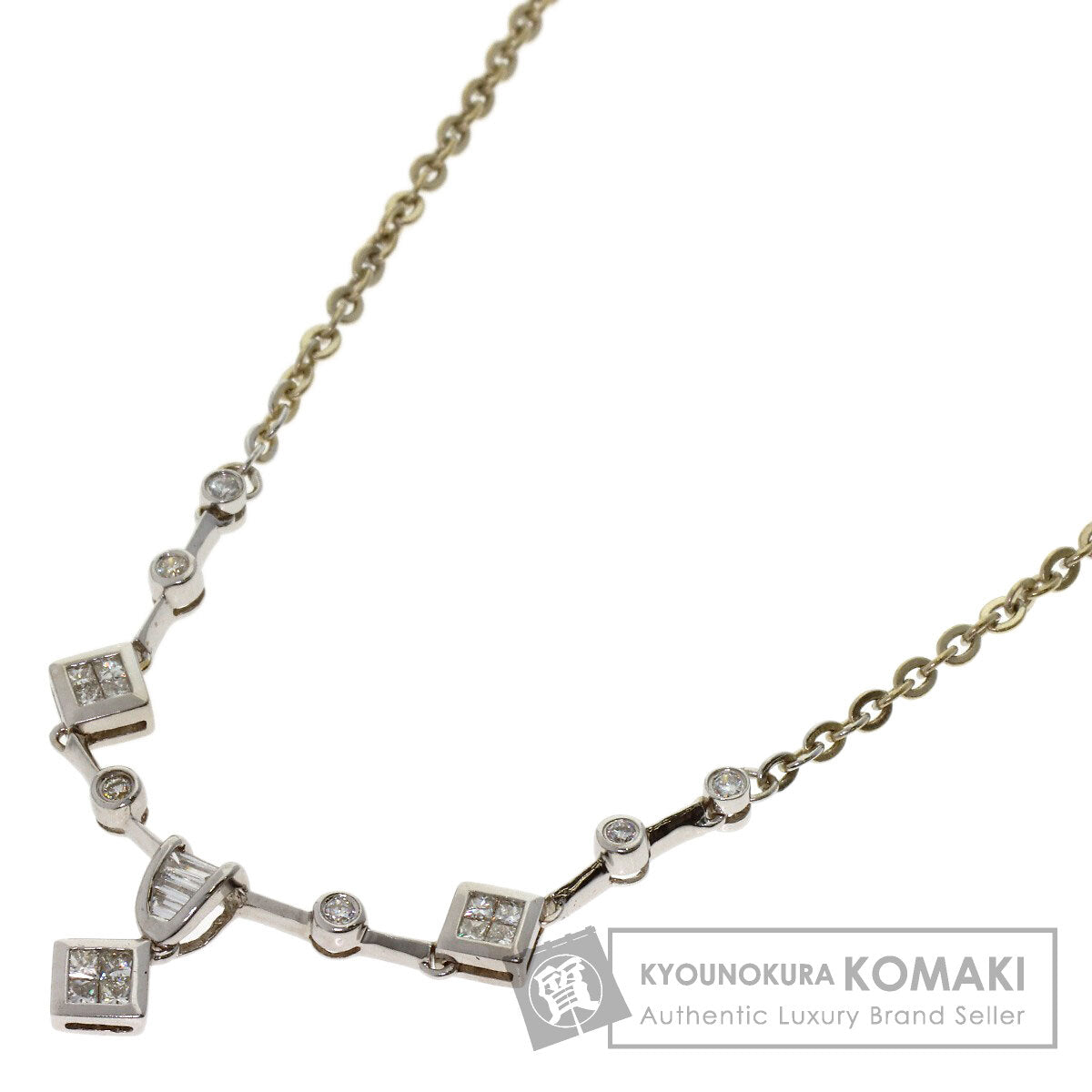 0.54ct Diamond Necklace K18 White Gold 7.09g　Ladies