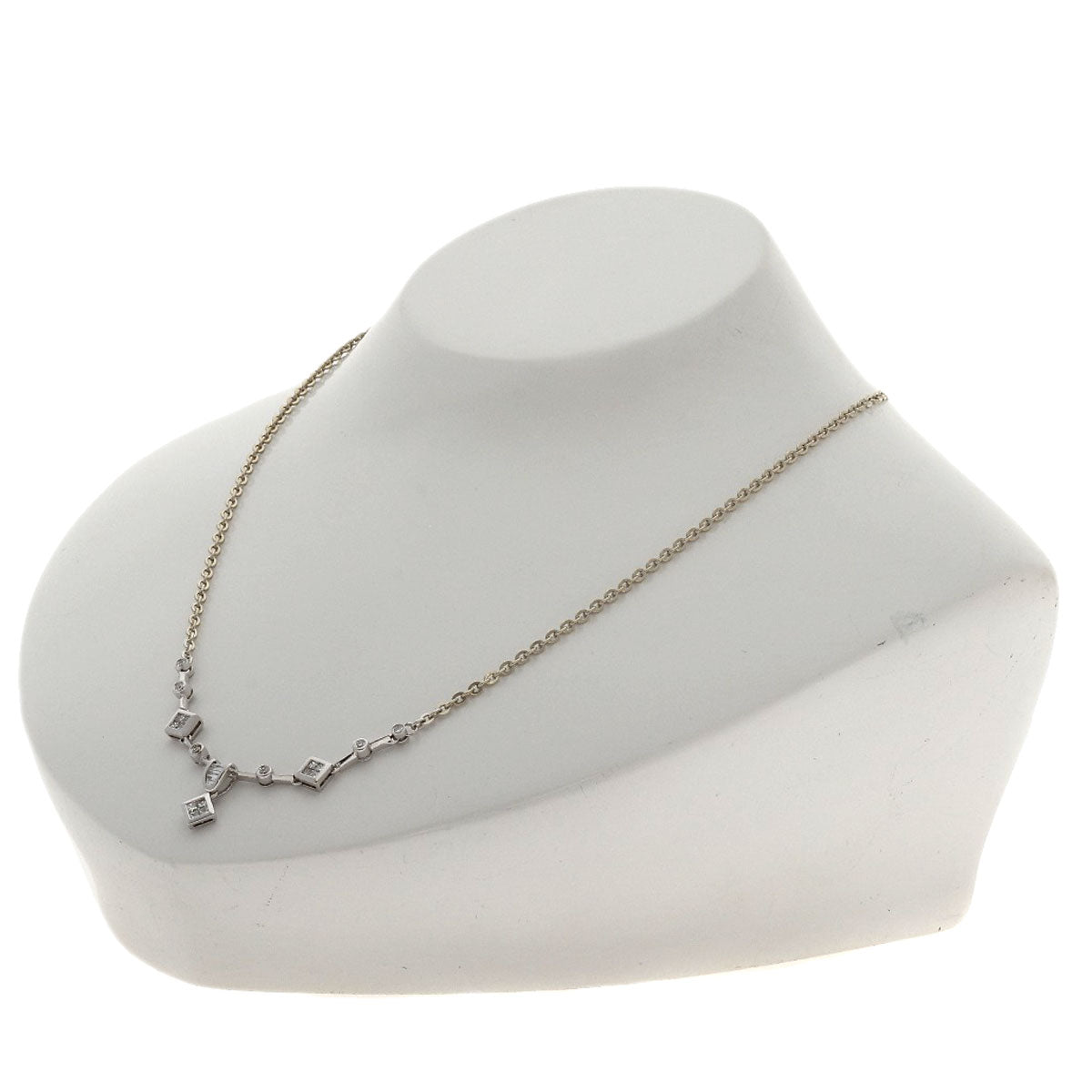 0.54ct Diamond Necklace K18 White Gold 7.09g　Ladies