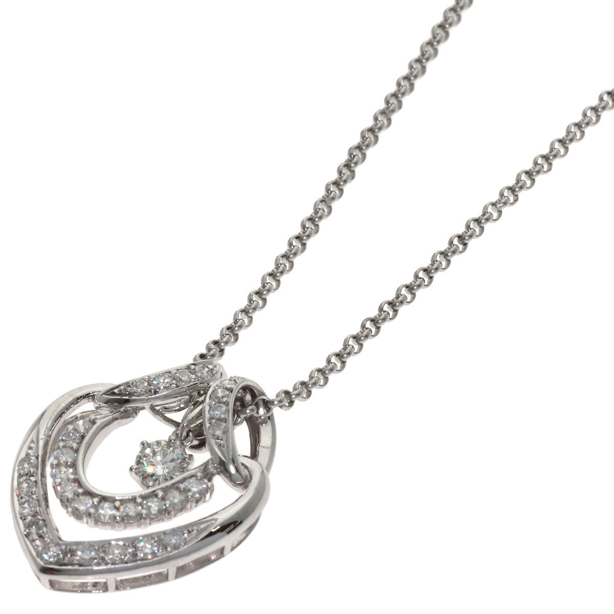 0.307ct Diamond Necklace Platinum PT900 PT850 13.71g　Ladies