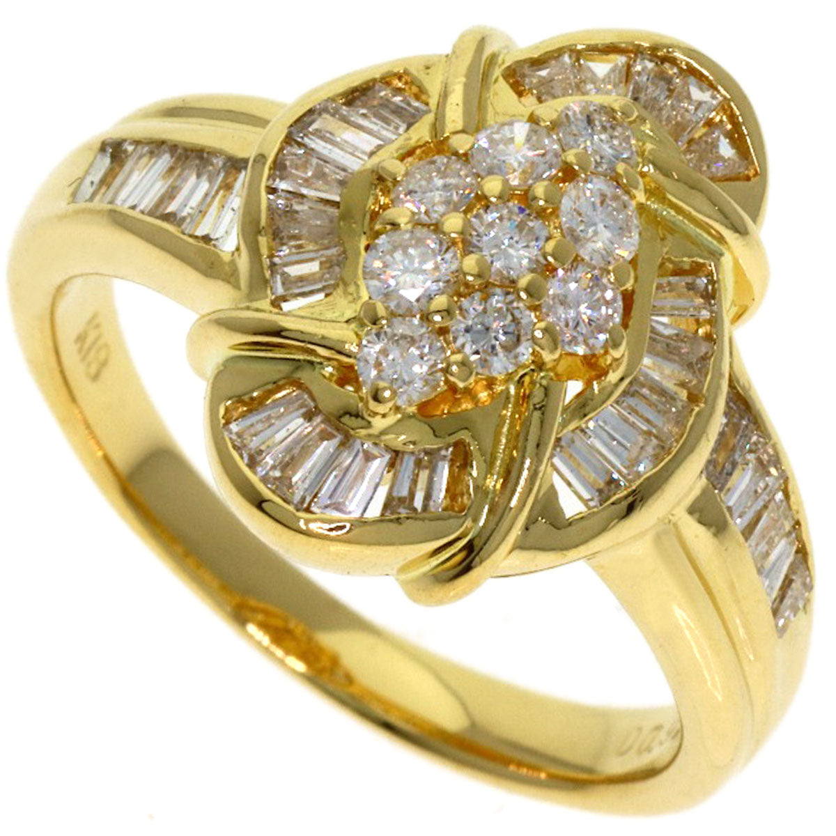 0.94ct Diamond Ring K18 Yellow Gold 7.09g　Ladies