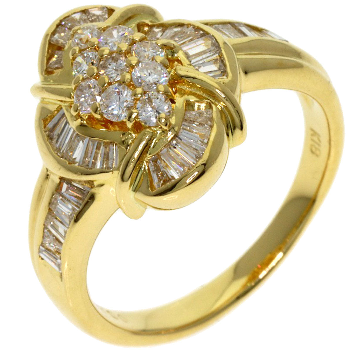 0.94ct Diamond Ring K18 Yellow Gold 7.09g　Ladies
