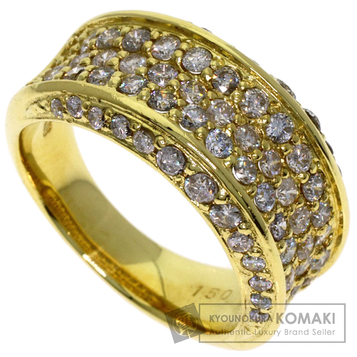1.5ct Diamond Ring K18 Yellow Gold 8.05g　Ladies