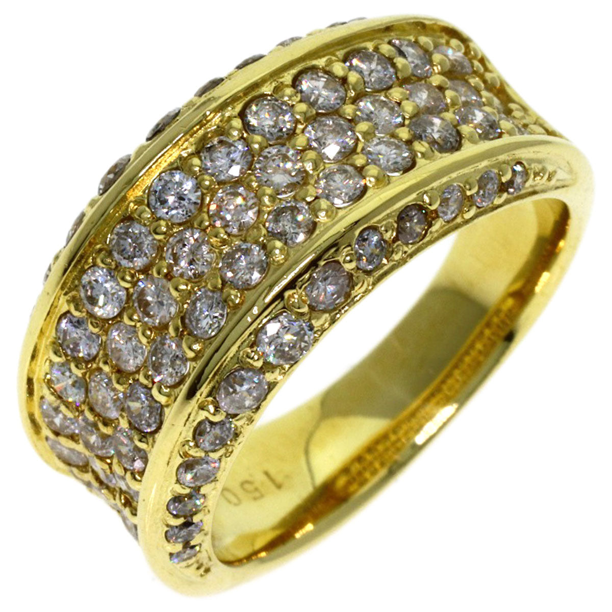 1.5ct Diamond Ring K18 Yellow Gold 8.05g　Ladies