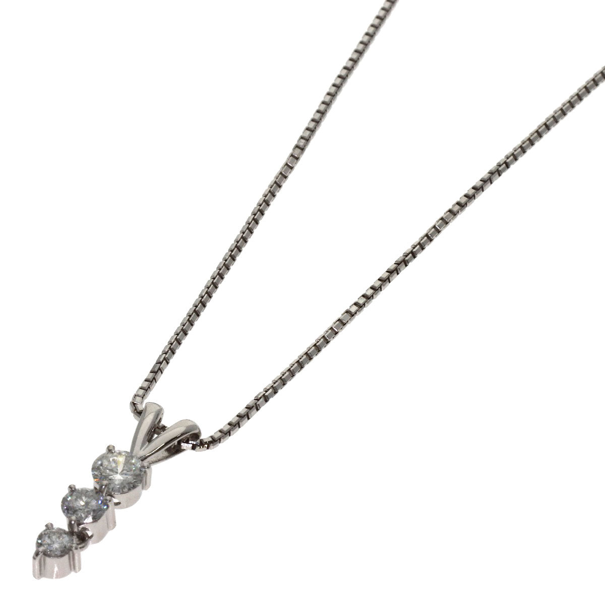 0.5ct Diamond Necklace Platinum PT850 PT 5.46g　Ladies