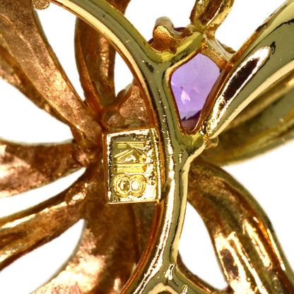 Grape motif Amethyst Pendant top K18 Yellow Gold 5.38g　Ladies