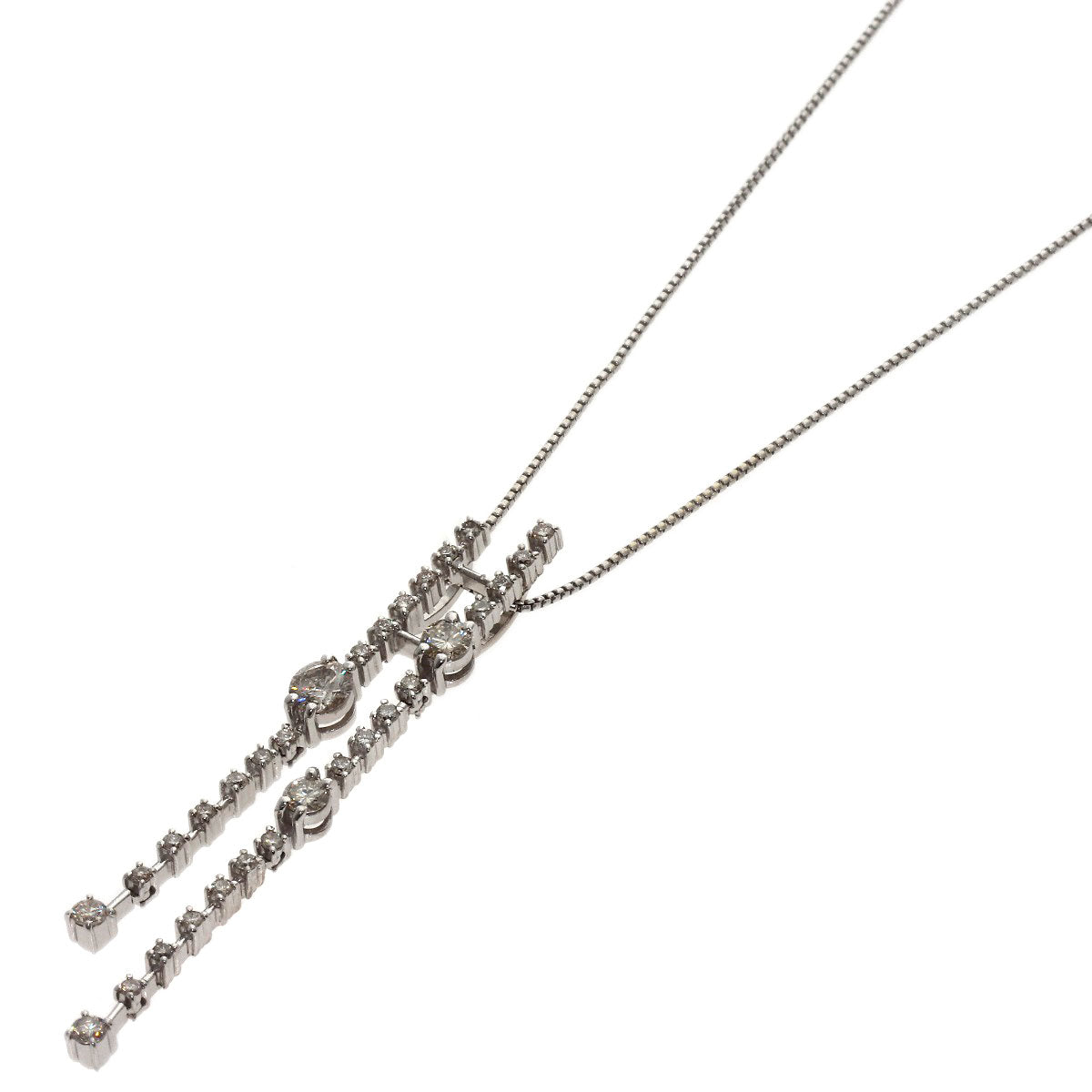 1ct Diamond Necklace K18 White Gold 7g　Ladies