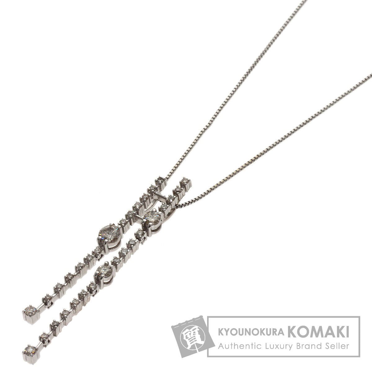 1ct Diamond Necklace K18 White Gold 7g　Ladies