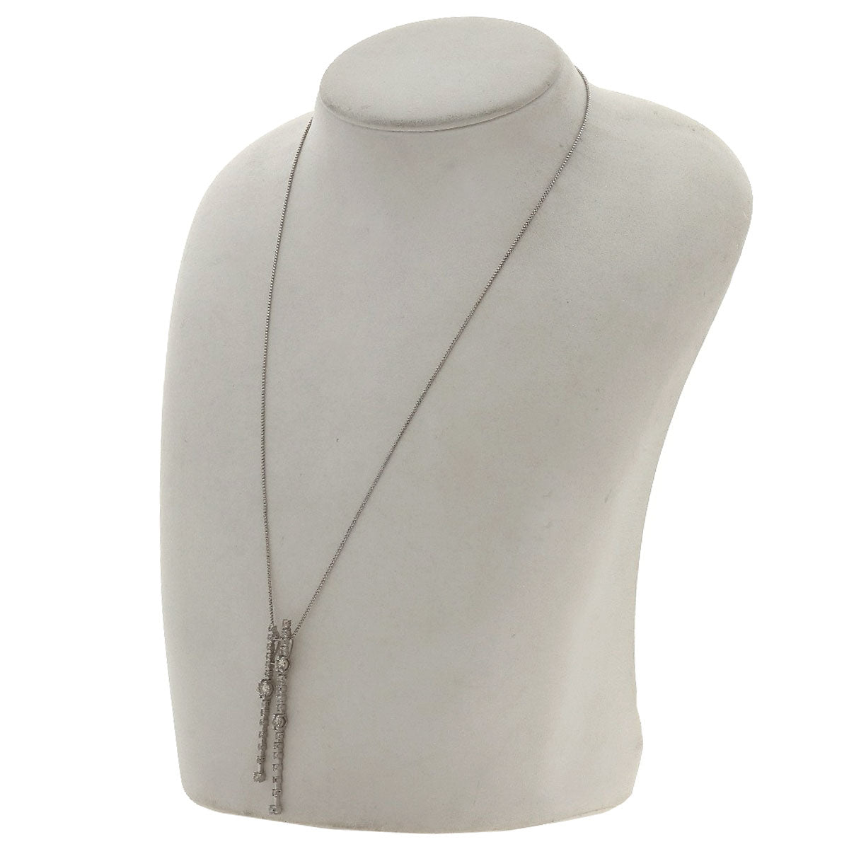 1ct Diamond Necklace K18 White Gold 7g　Ladies
