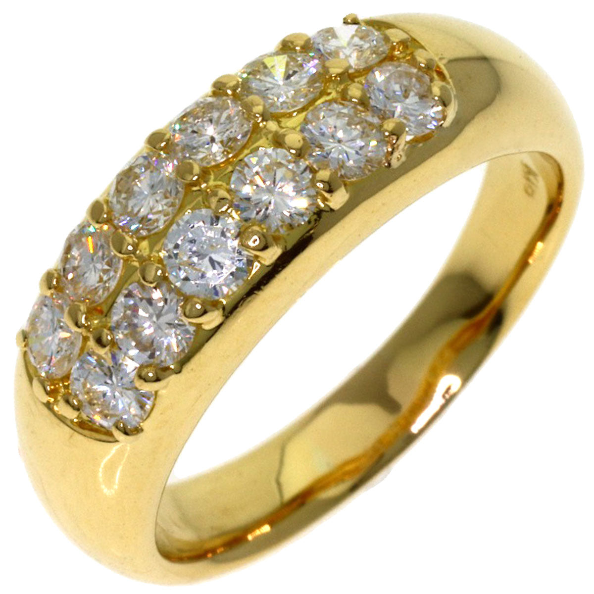 1ct Diamond Ring K18 Yellow Gold 6.3g　Ladies