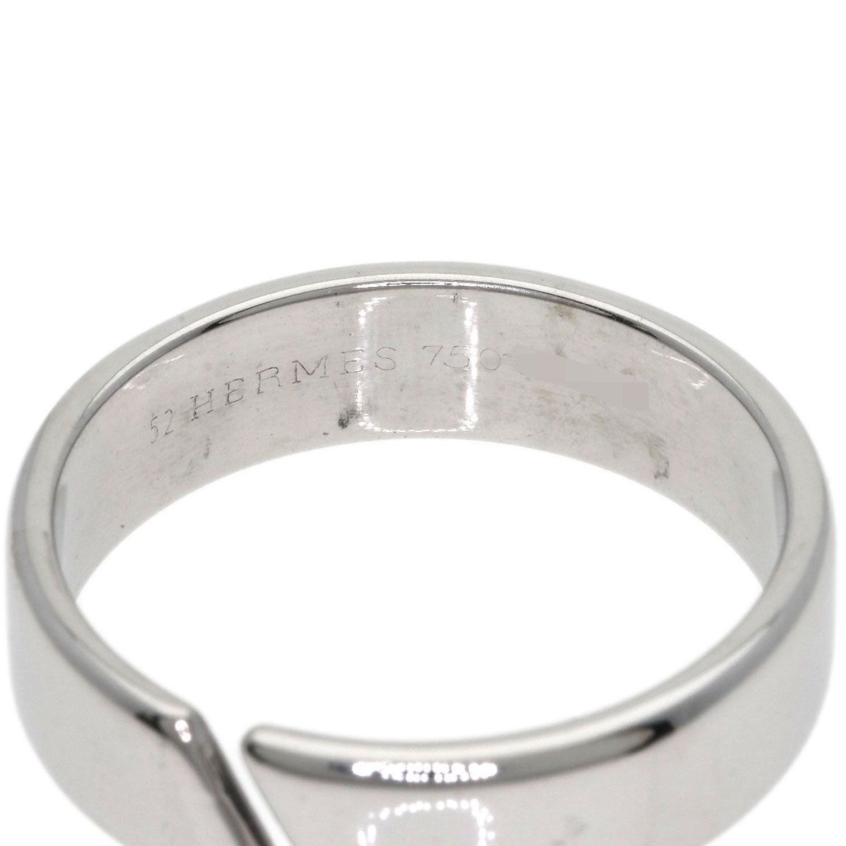 HERMES open Ring K18 White Gold Ladies [Used]