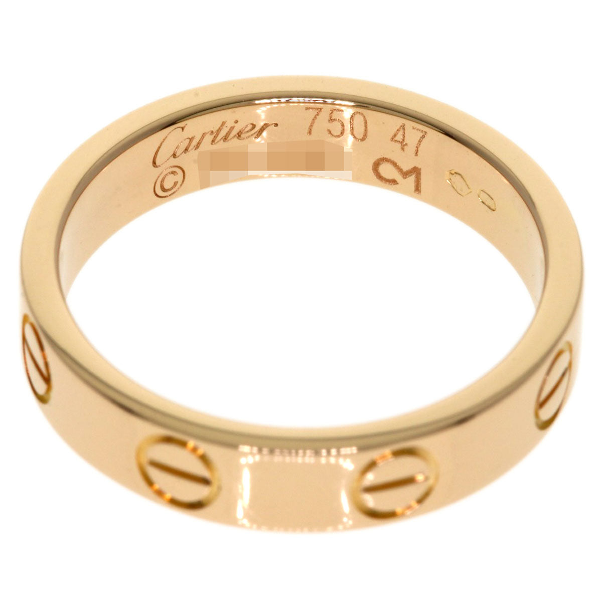 CARTIER Mini love ring # 47 Ring K18 Pink Gold Ladies [Used]