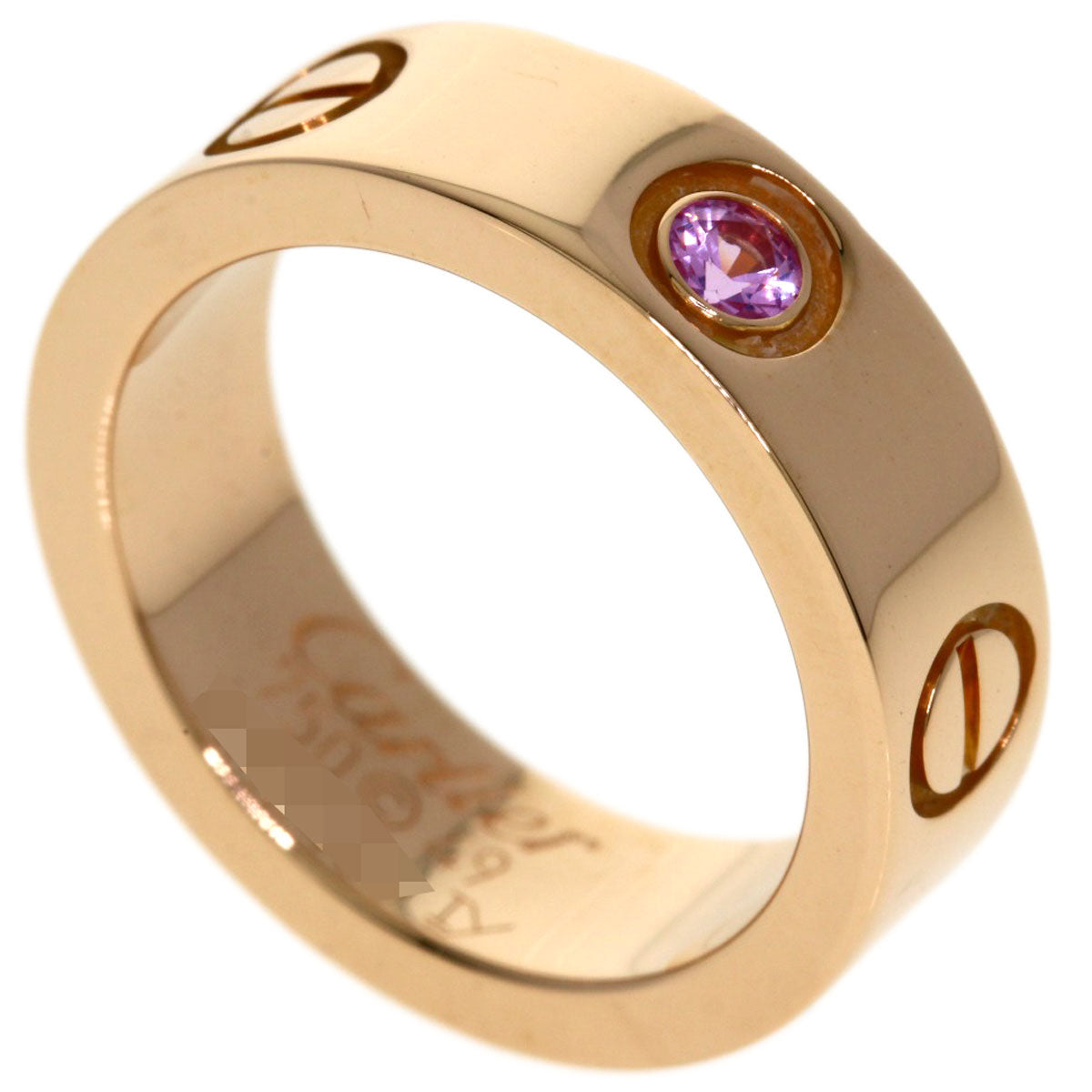 CARTIER Love Ring 1P Pink Sapphire #49 Ring K18 Pink Gold Ladies [Used]