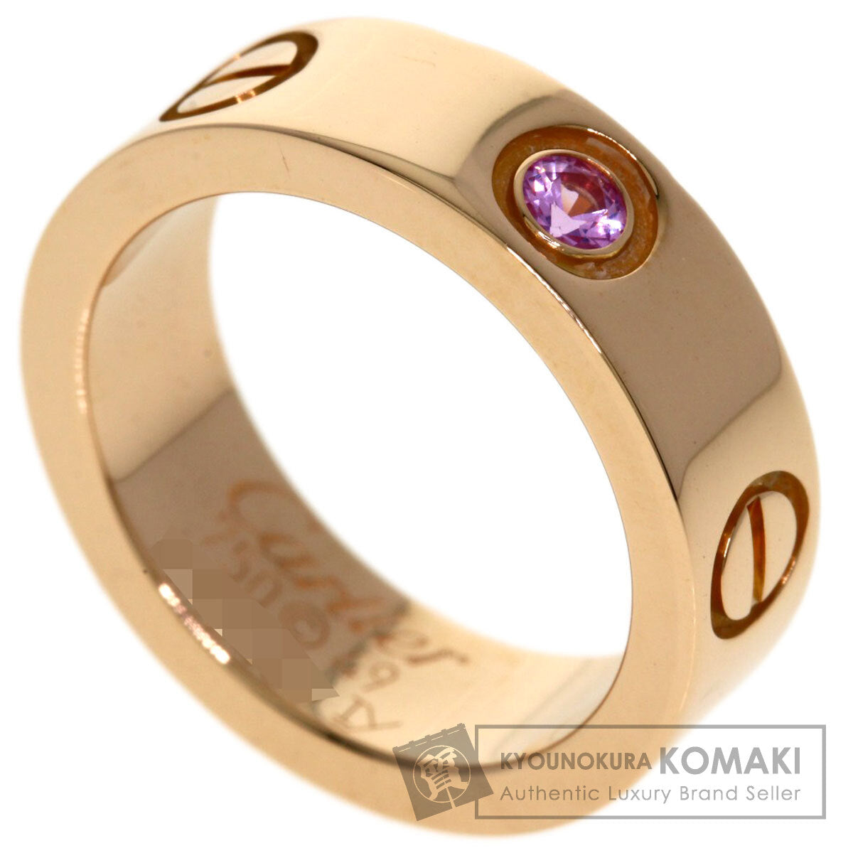 CARTIER Love Ring 1P Pink Sapphire #49 Ring K18 Pink Gold Ladies [Used]