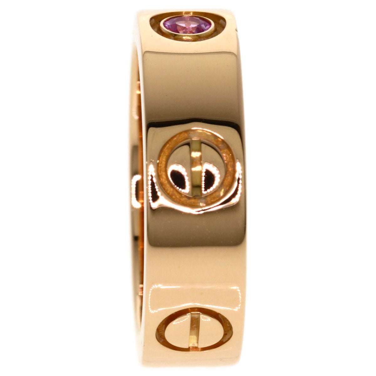 CARTIER Love Ring 1P Pink Sapphire #49 Ring K18 Pink Gold Ladies [Used]