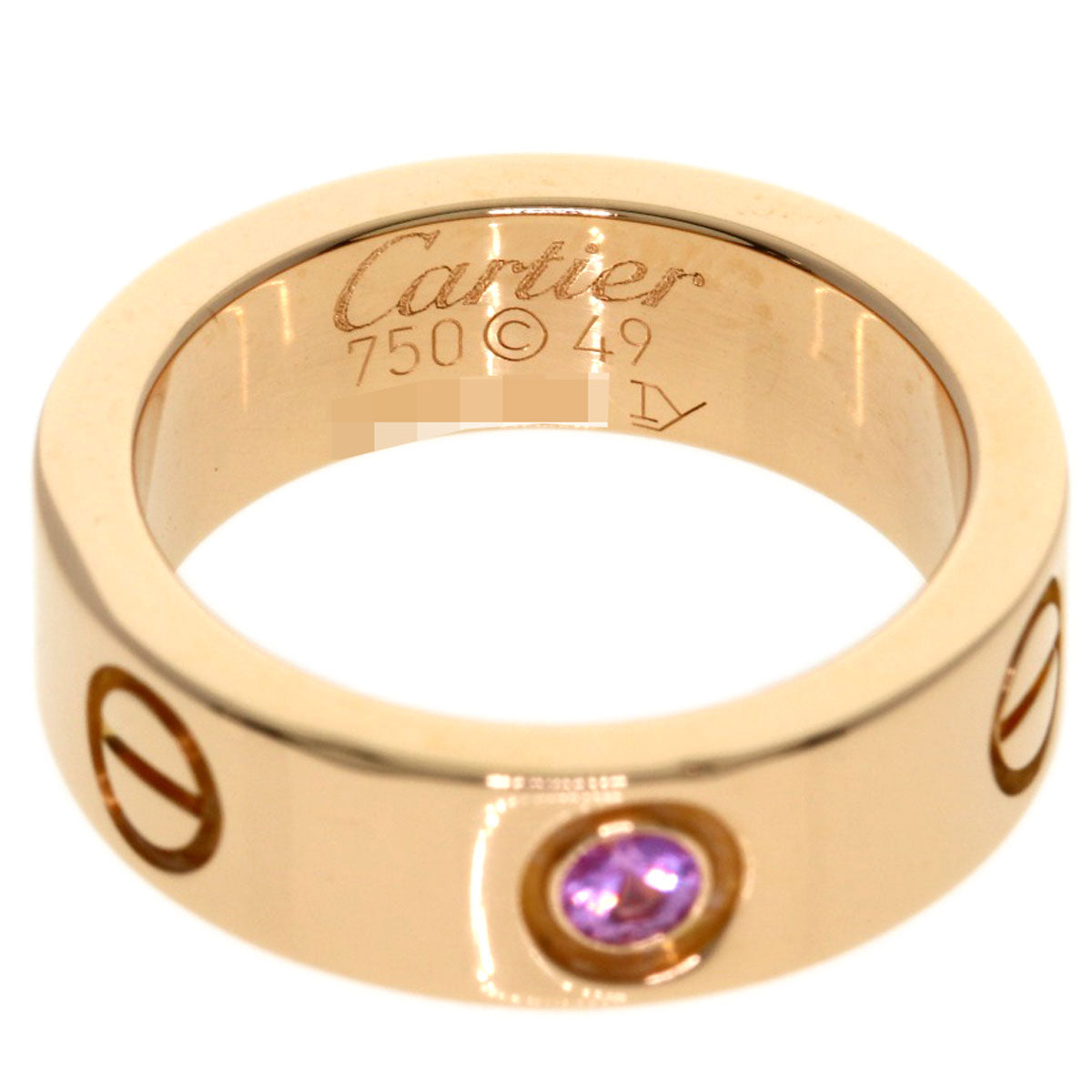 CARTIER Love Ring 1P Pink Sapphire #49 Ring K18 Pink Gold Ladies [Used]