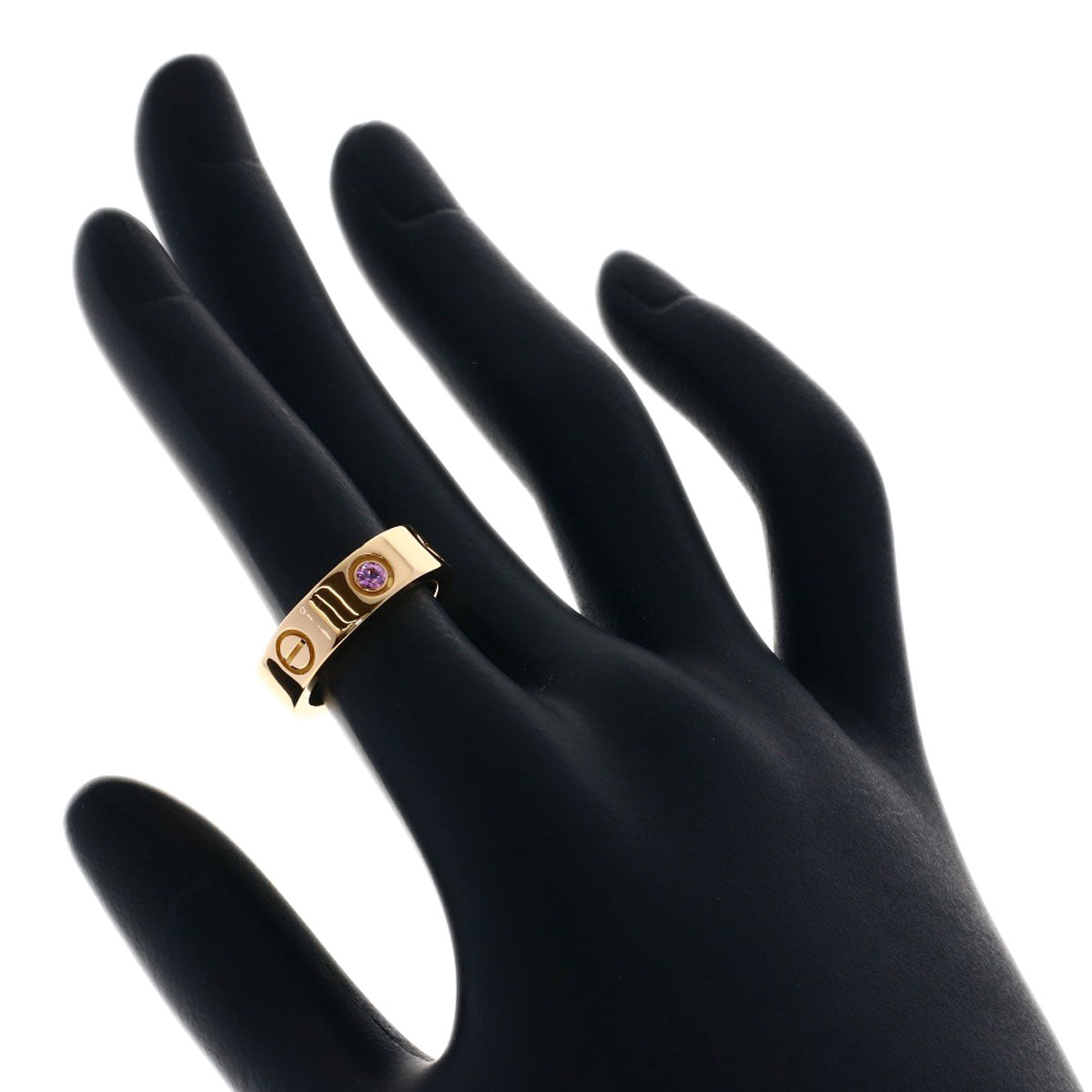 CARTIER Love Ring 1P Pink Sapphire #49 Ring K18 Pink Gold Ladies [Used]