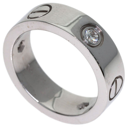 CARTIER love ring half diamond # 48 Ring K18 White Gold Ladies [Used]