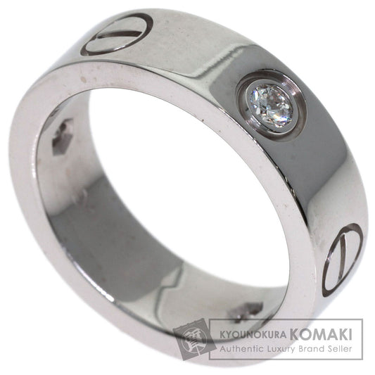 CARTIER love ring half diamond # 48 Ring K18 White Gold Ladies [Used]