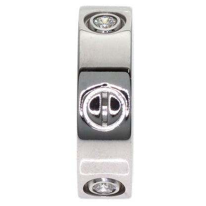 CARTIER love ring half diamond # 48 Ring K18 White Gold Ladies [Used]