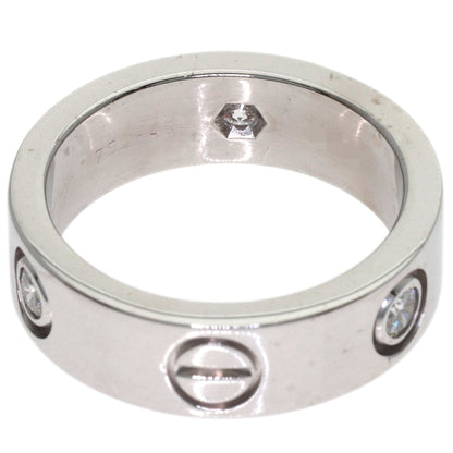 CARTIER love ring half diamond # 48 Ring K18 White Gold Ladies [Used]