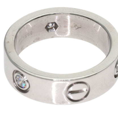 CARTIER love ring half diamond # 48 Ring K18 White Gold Ladies [Used]
