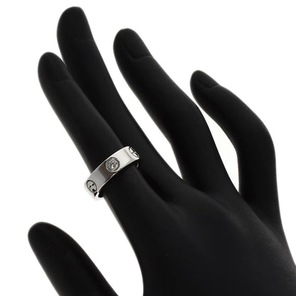 CARTIER love ring half diamond # 48 Ring K18 White Gold Ladies [Used]