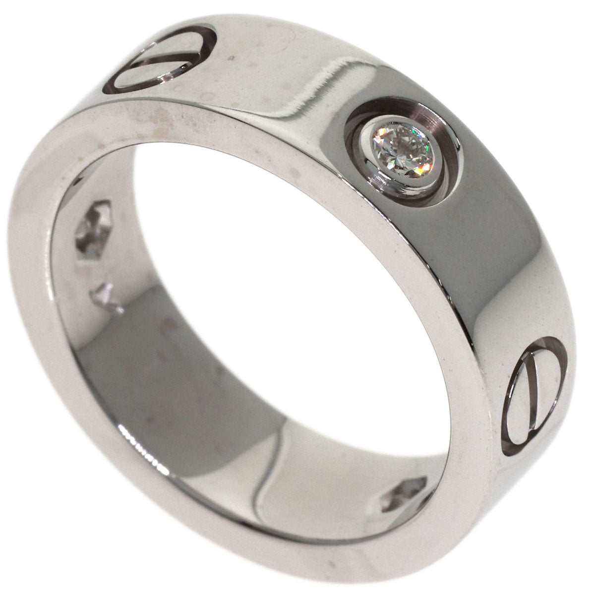 CARTIER love ring 3P Diamond #49 Ring K18 White Gold Ladies [Used]