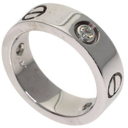 CARTIER love ring 3P Diamond #49 Ring K18 White Gold Ladies [Used]