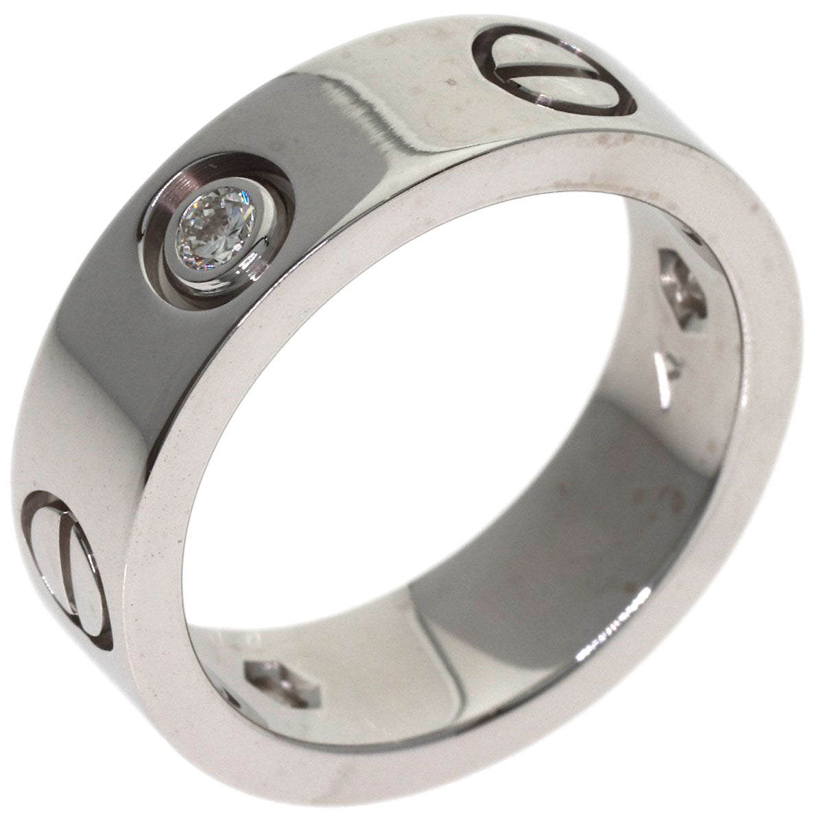 CARTIER love ring 3P Diamond #49 Ring K18 White Gold Ladies [Used]