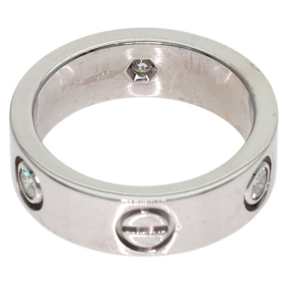 CARTIER love ring 3P Diamond #49 Ring K18 White Gold Ladies [Used]