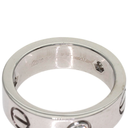 CARTIER love ring 3P Diamond #49 Ring K18 White Gold Ladies [Used]