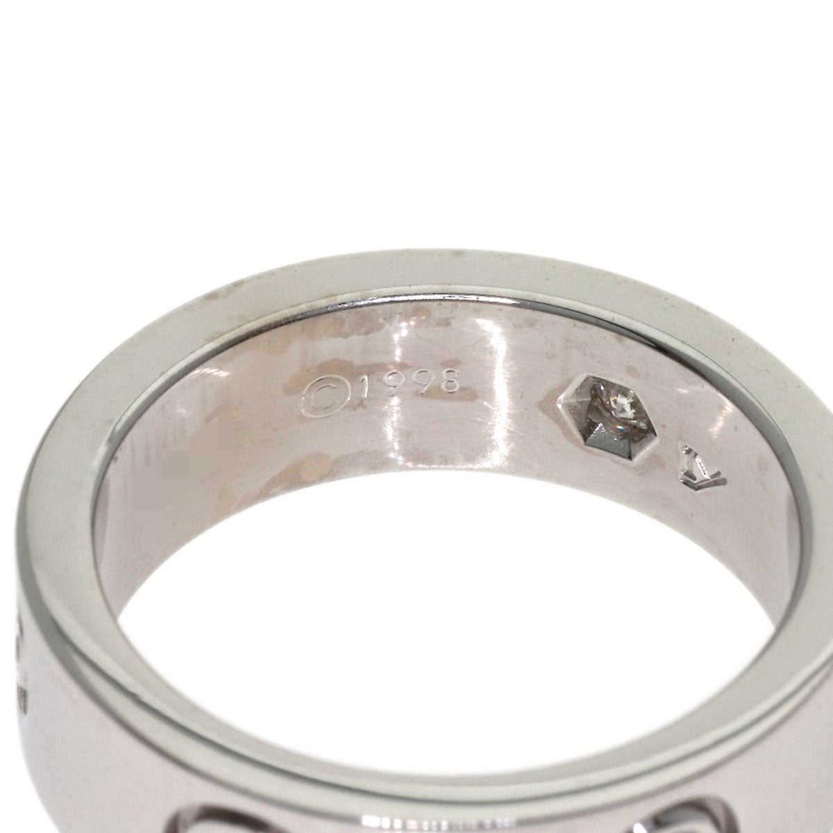 CARTIER love ring 3P Diamond #49 Ring K18 White Gold Ladies [Used]