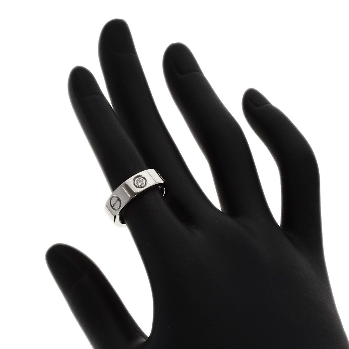CARTIER love ring 3P Diamond #49 Ring K18 White Gold Ladies [Used]