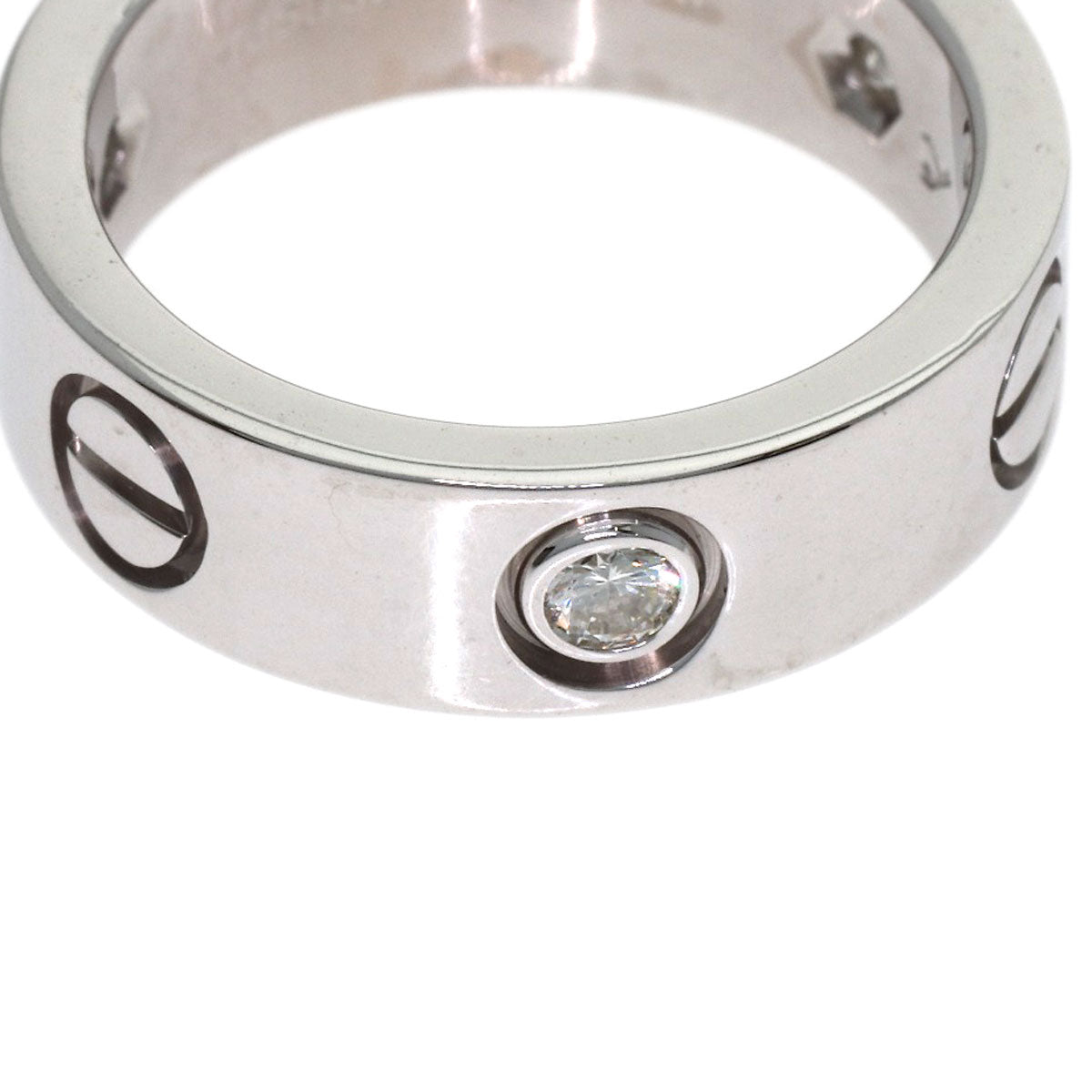 CARTIER love ring 3P Diamond #49 Ring K18 White Gold Ladies [Used]