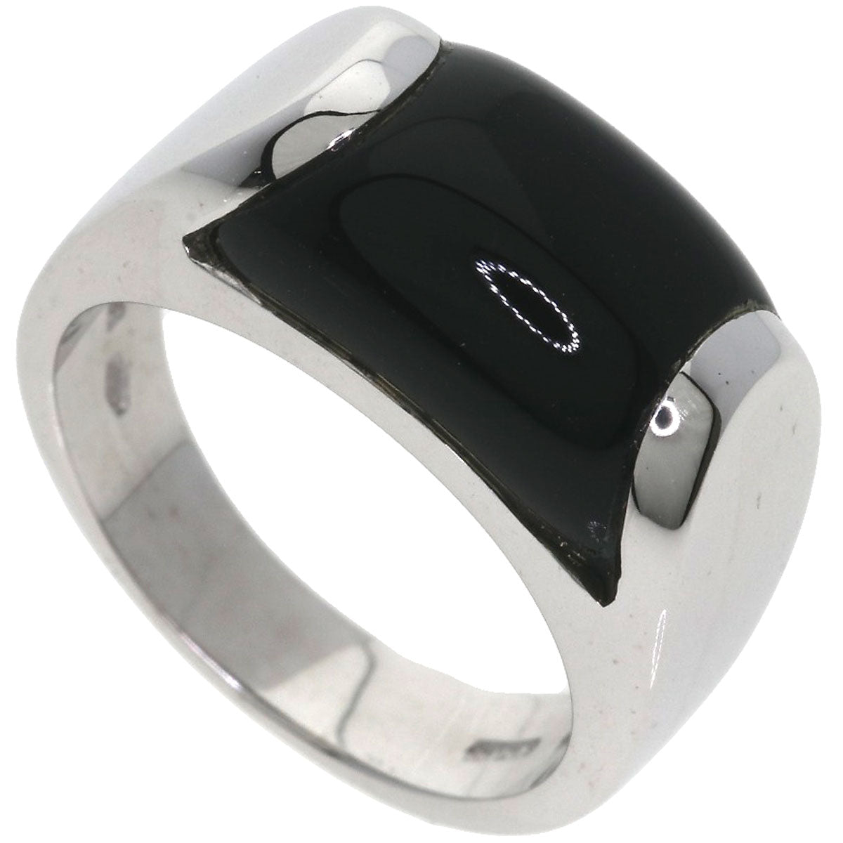 BVLGARI Tronchetto Onyx Ring K18 White Gold Ladies [Used]