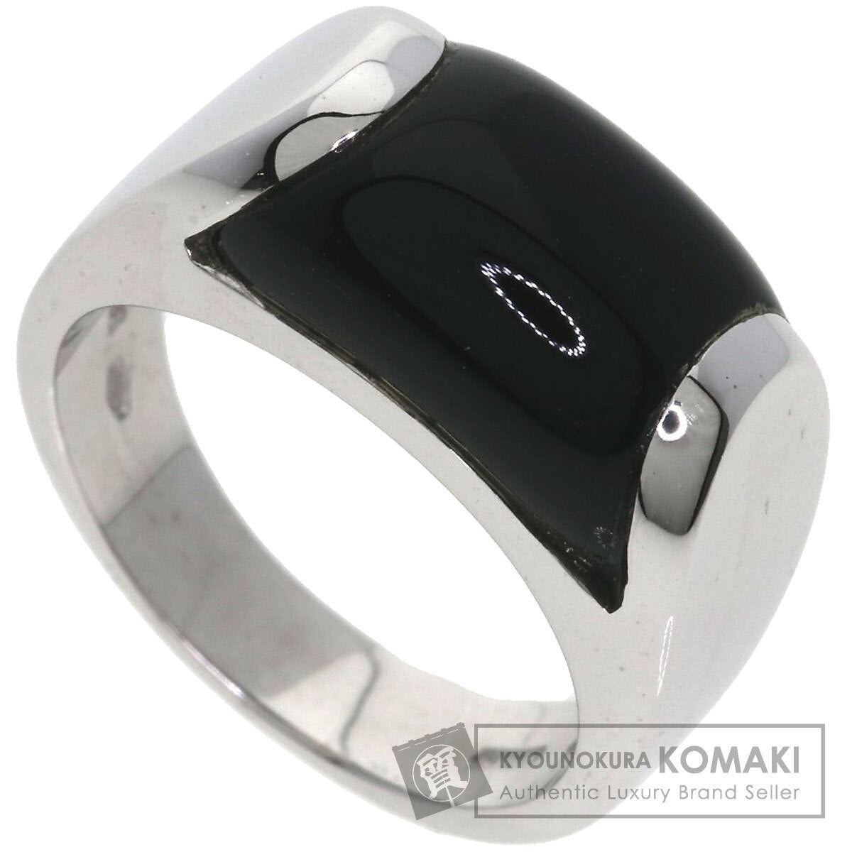 BVLGARI Tronchetto Onyx Ring K18 White Gold Ladies [Used]