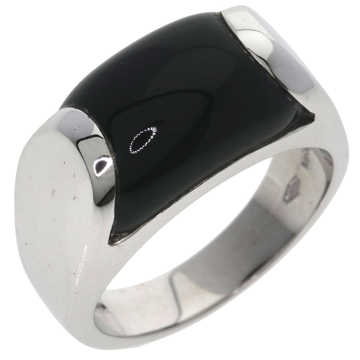 BVLGARI Tronchetto Onyx Ring K18 White Gold Ladies [Used]