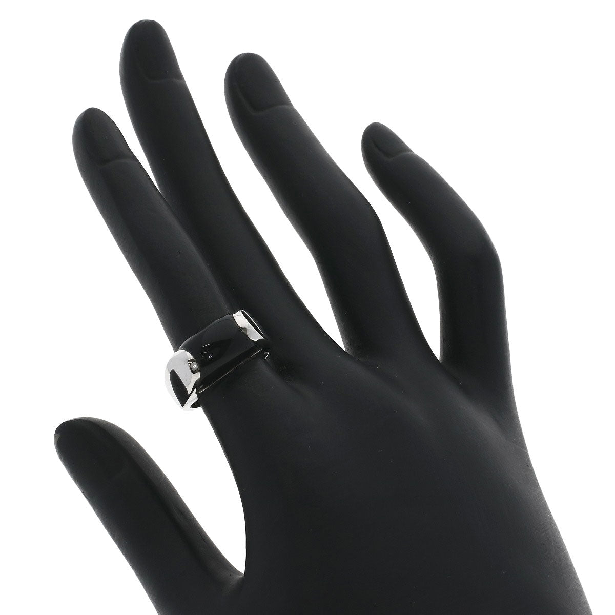 BVLGARI Tronchetto Onyx Ring K18 White Gold Ladies [Used]