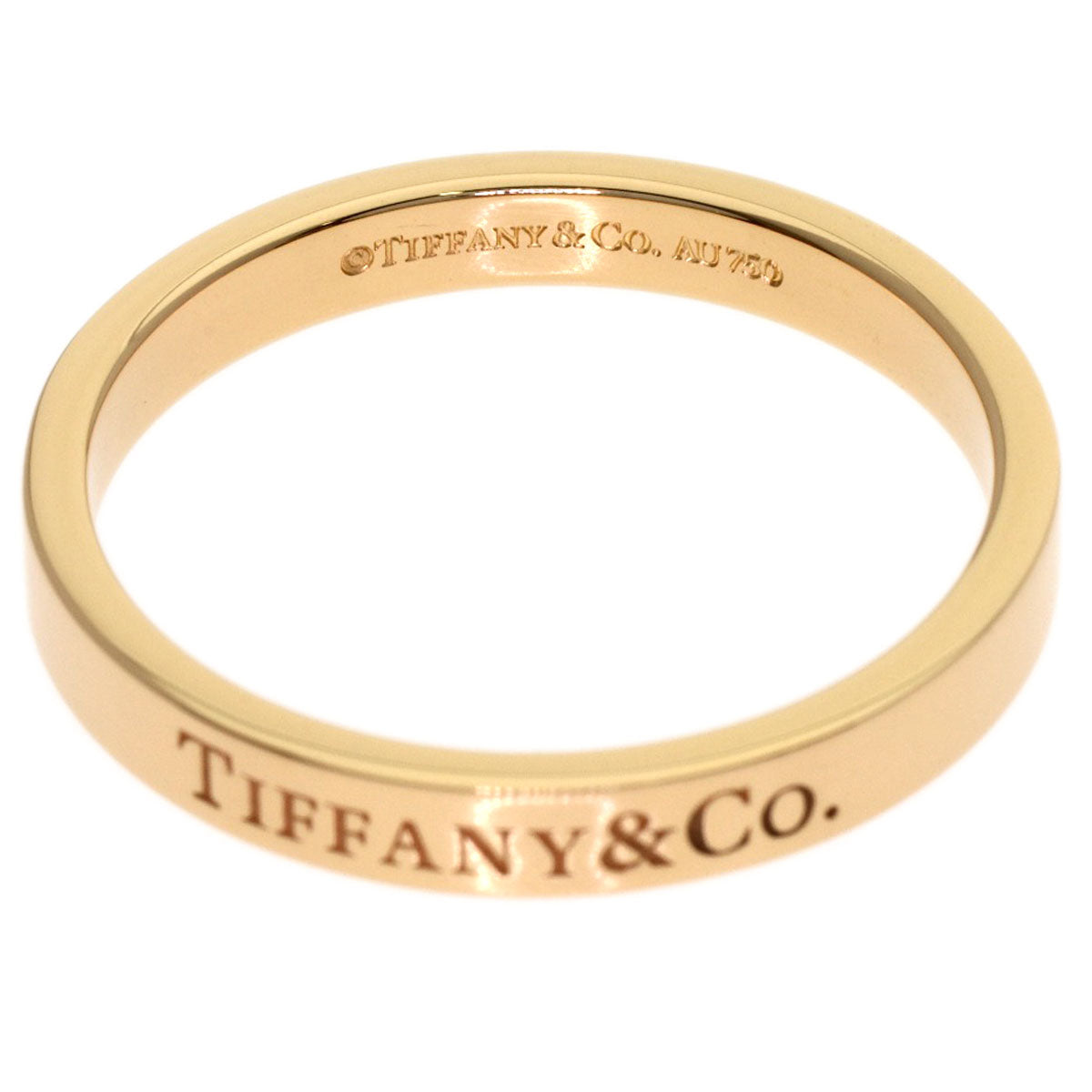 TIFFANY&Co. Flat band Ring K18 Pink Gold Ladies [Used]
