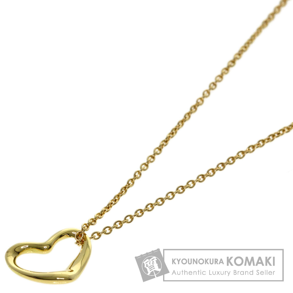 TIFFANY&Co. Open heart Necklace K18 Yellow Gold Ladies [Used]