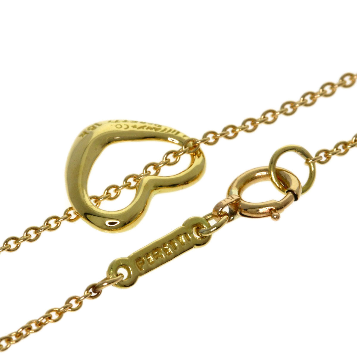 TIFFANY&Co. Open heart Necklace K18 Yellow Gold Ladies [Used]