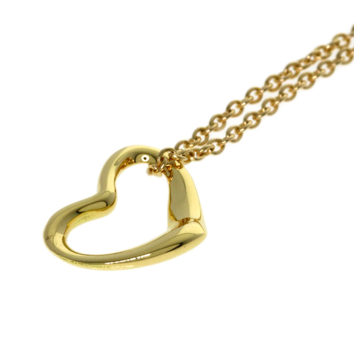 TIFFANY&Co. Open heart Necklace K18 Yellow Gold Ladies [Used]