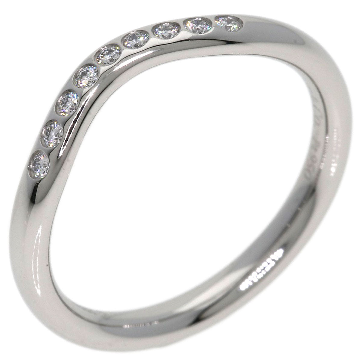 TIFFANY&Co. Curved band Diamond Ring Platinum PT950 Ladies [Used]