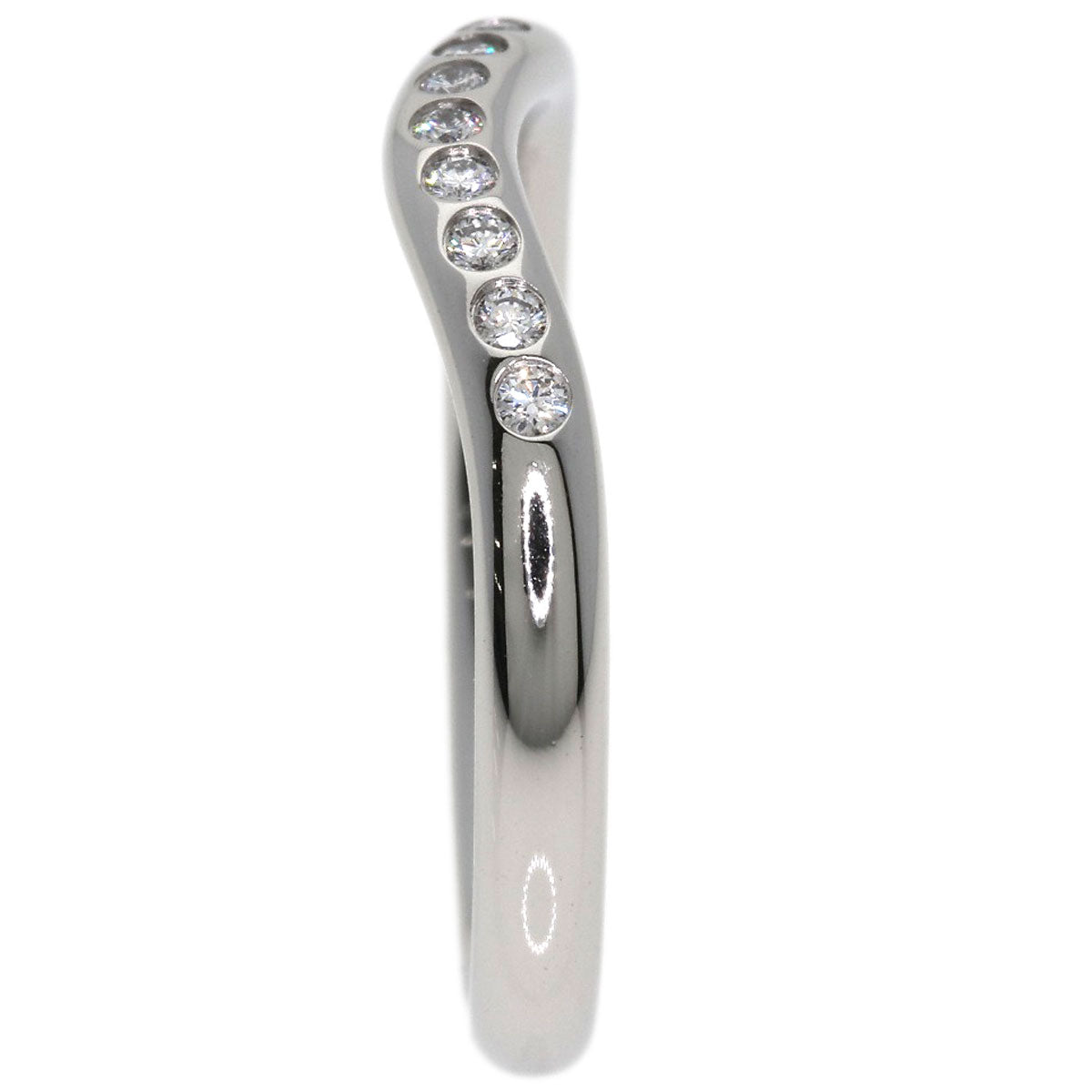 TIFFANY&Co. Curved band Diamond Ring Platinum PT950 Ladies [Used]